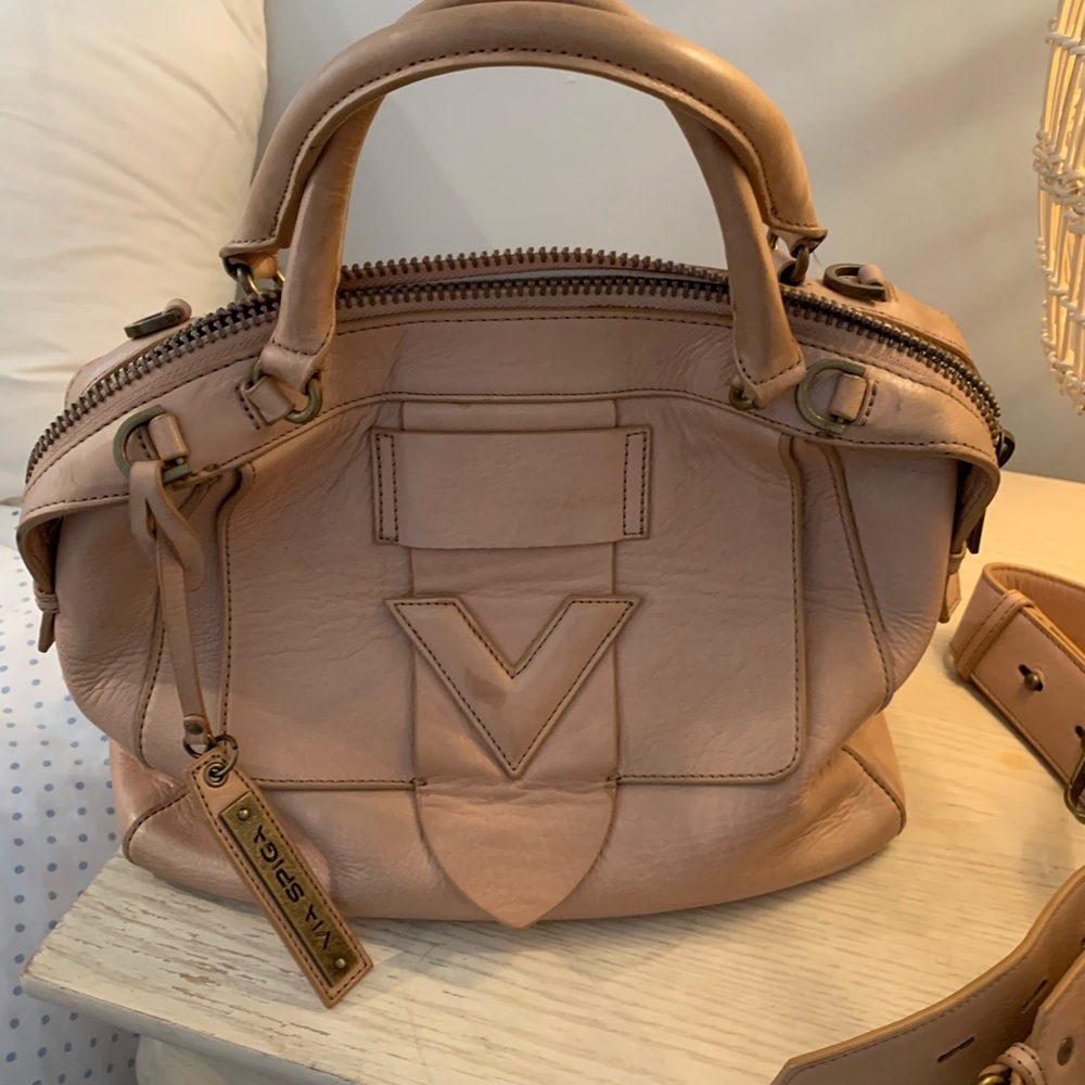 Via spiga tan leather handbag, gently used